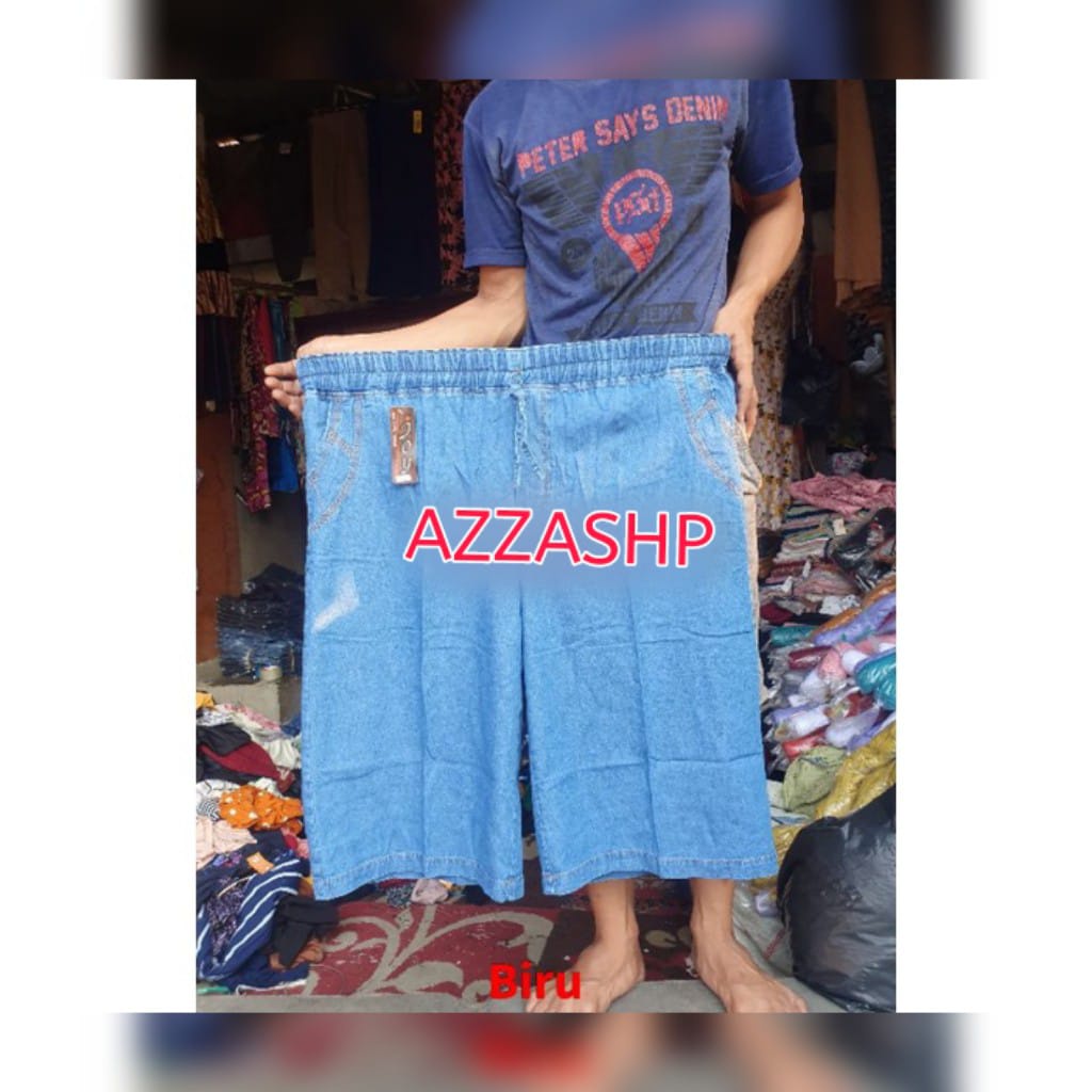 Celana Kulot Soft Jeans Pendek 7/8 Size Standar (45-65Kg) Dan Jumbo (65-95Kg) / Jeans Premium