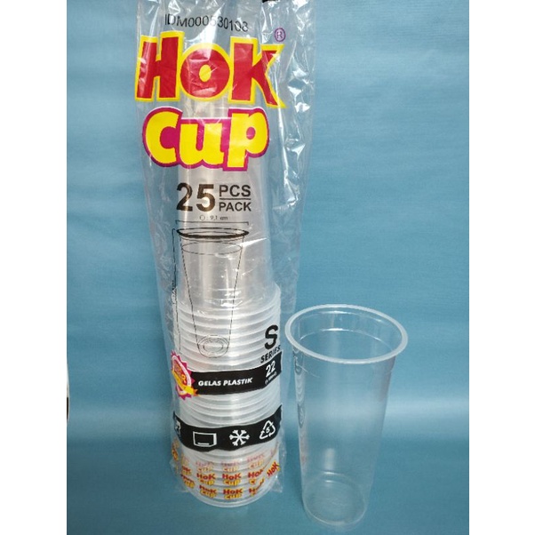 gelas plastik hok 22oz slim, gelas plastik murah 22oz @25 pcs