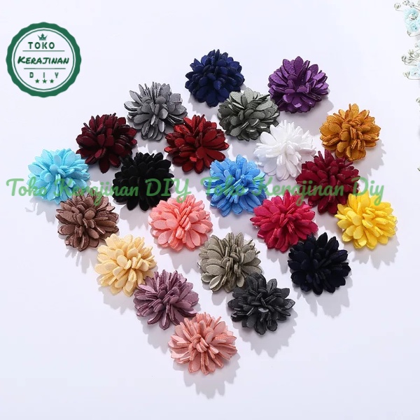 Aplikasi Bunga Suede Krisan 3cm Bahan Craft