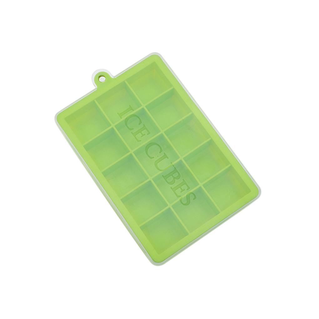 Cetakan Es Batu Tray Rumah Dengan Tutup Silikon Reusable Squared Cubes Cream Moulds Removable Freezer Maker Pembuatan Dapur