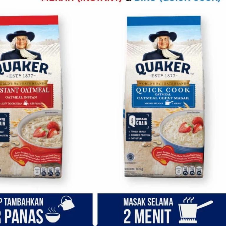 

HOT Product QUAKER Oats Oatmeal-Instant-Quick Cook Bag Pack 800 g-Instan-Masak grosir