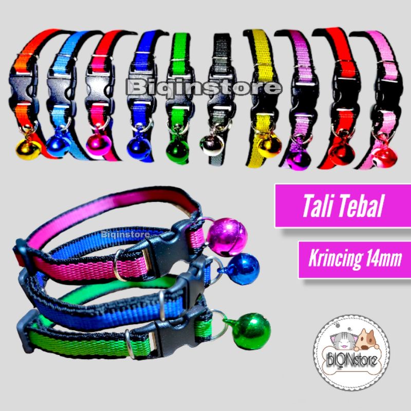 kalung kucing Krincing 14mm list hitam