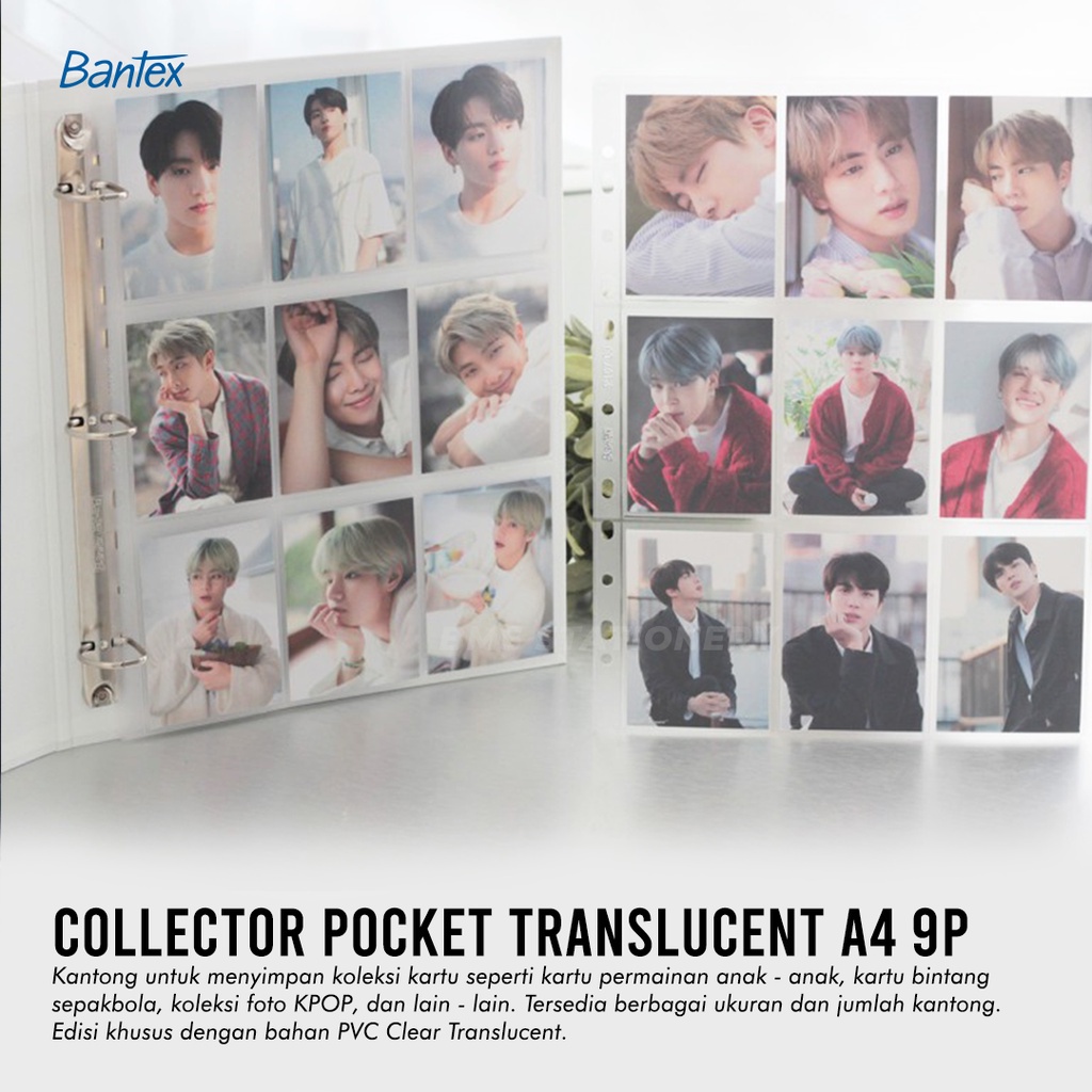 

Bantex Clear Sleeve Photocard 9P Collector Pocket A4