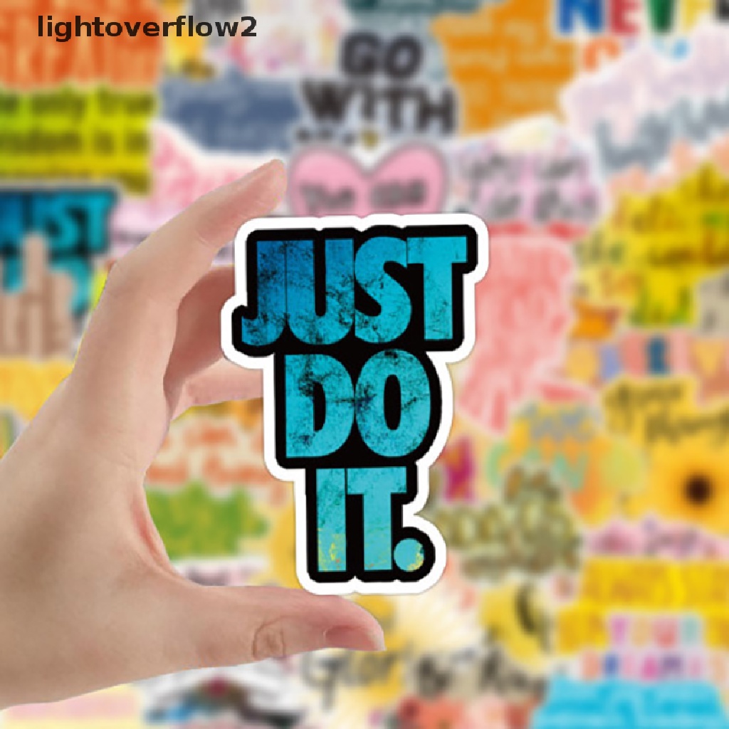 (lightoverflow2) 50pcs / Set Stiker Motif Tulisan Grafiti Bahasa Inggris Anti Air Untuk Dekorasi Koper (ID)