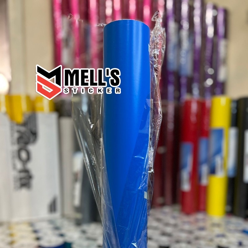 Skotlet biru doff matte halus dop lebar 45cm panjang 1meter