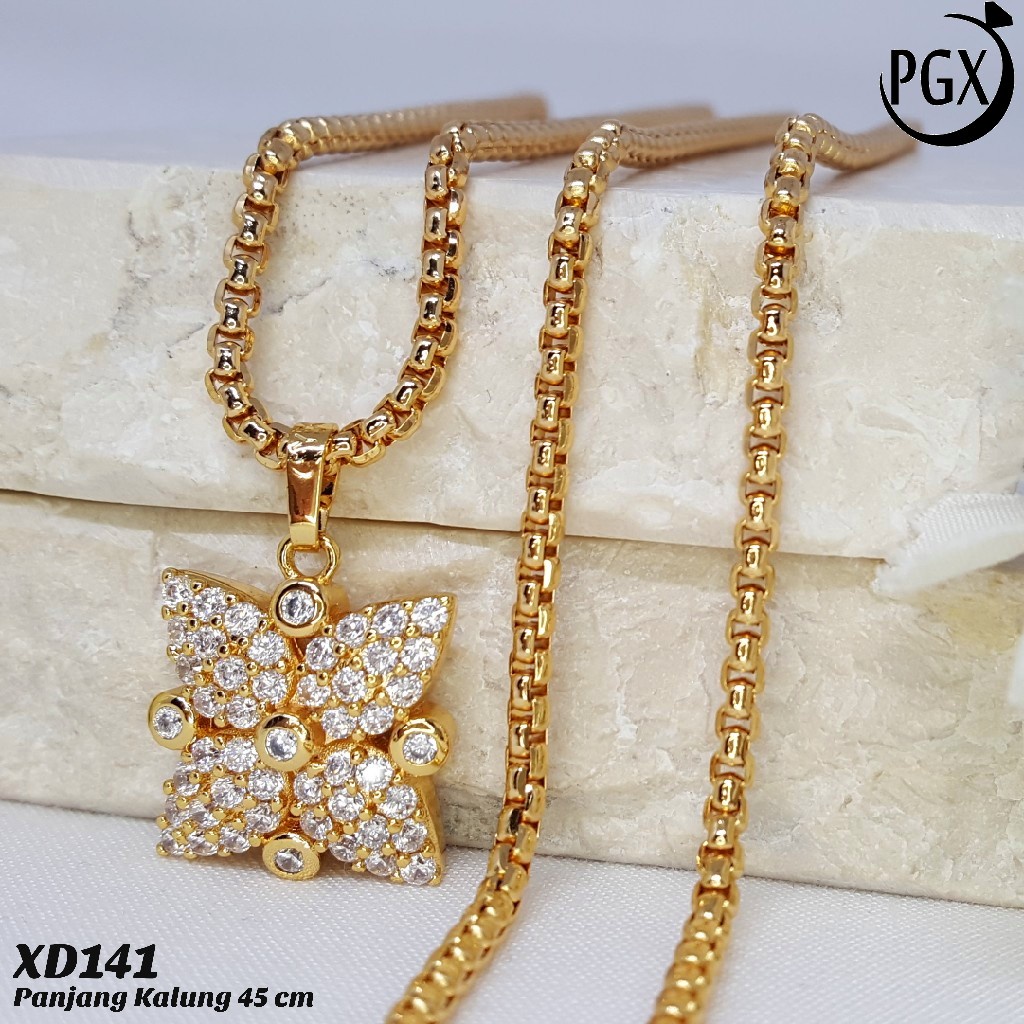 PGX Kalung Wanita Xuping Aksesoris Fashion Perhiasan Lapis Emas Premium - XD141