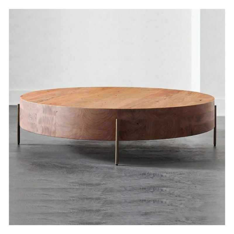 meja tamu bundar kayu jati minimalis | Coffee table kayu jati