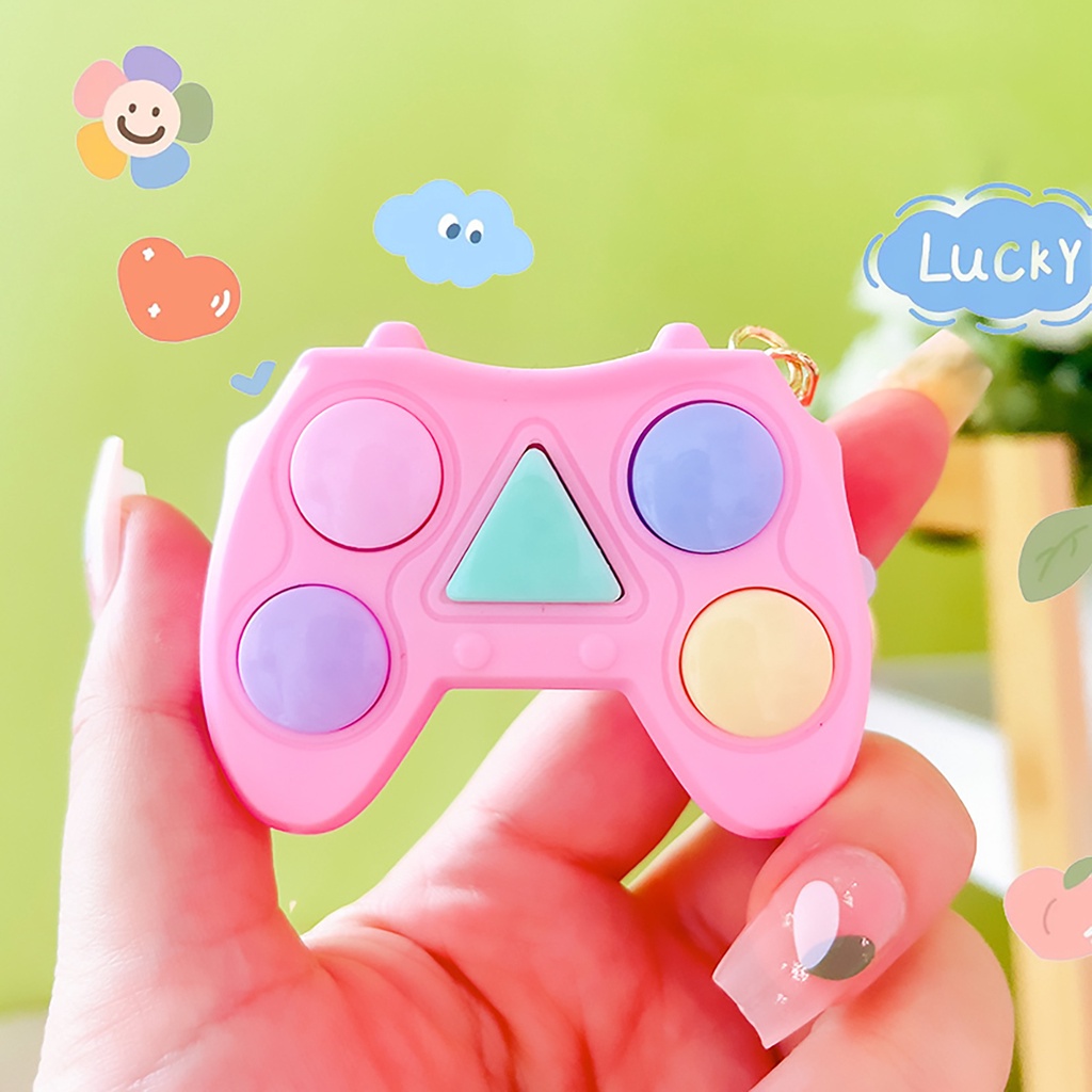 Mini Fidget Toy Lovely Portable Funny Cat Paw Push Fidget Game Keychain