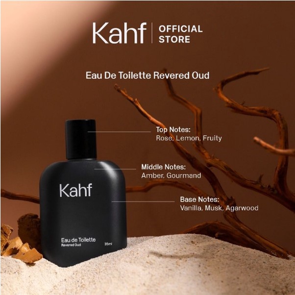 Kahf Revered Oud Eau De Toilette 35 ml - Parfum Pria Wangi Tahan Lama
