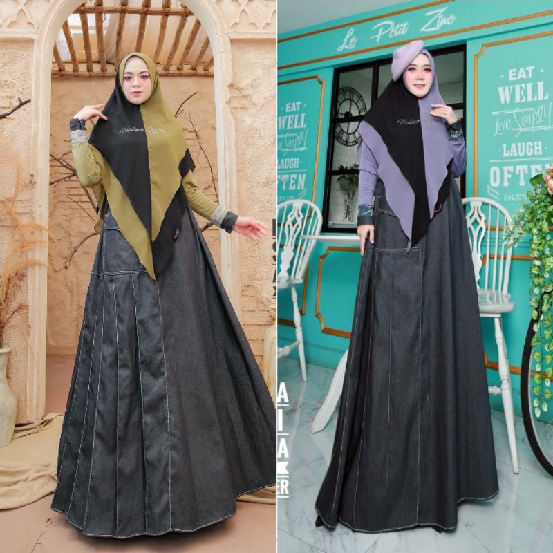 AQEELA avocada+lavender ORI by Haliza syari, DRESS SAJA