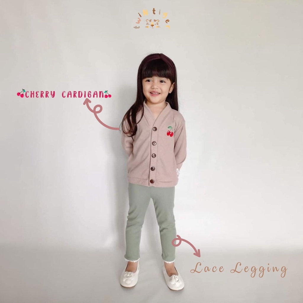 Twin Tiger Cardigan Cherry 1-5 Tahun Cardigan Rib Anak Perempuan Adem CBKS