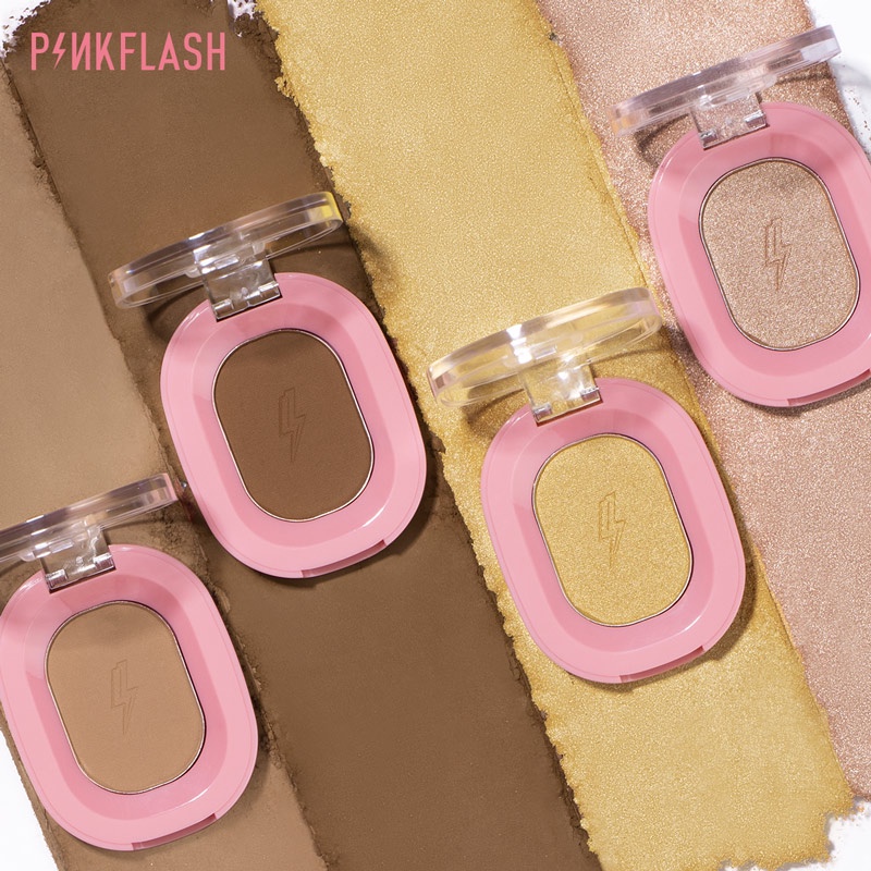 PINKFLASH OhMyShow Highlighter Blush On Contour Shimmer Soft Smooth - 4 Colors Eyeshadow Contour