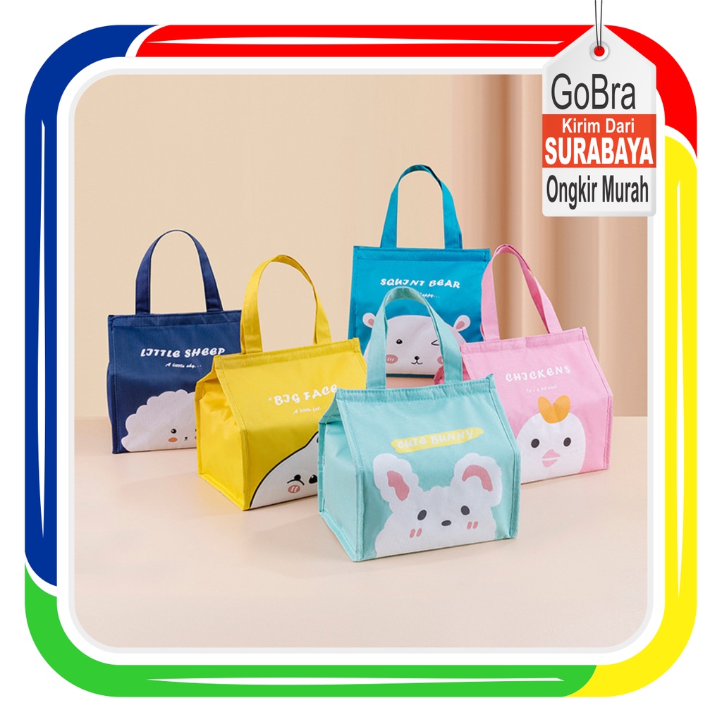 Gobra ♕ PA073 Tas Bekal Jumbo Animal Goodnight Organizer Bag Kotak Cooler Makanan Import Murah