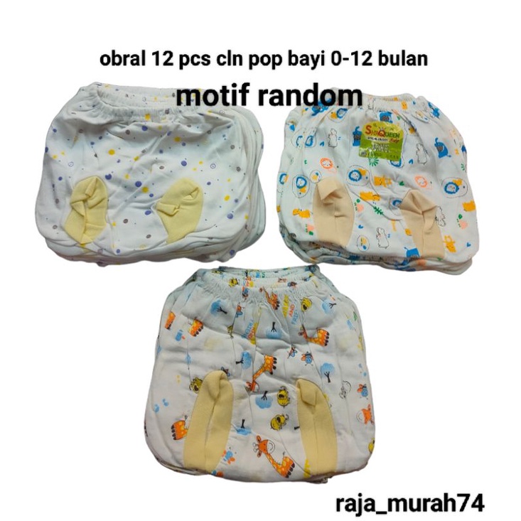 celana pop bayi 0-12 bulan obral murah 12 pcs