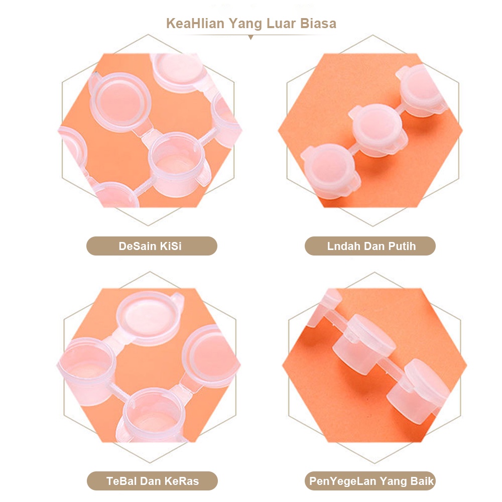 Mumystation Pot Cat Plastik Renteng 6x5ML Tabung Tempat Cat Acrylic Akrilik Paint Cup Strip