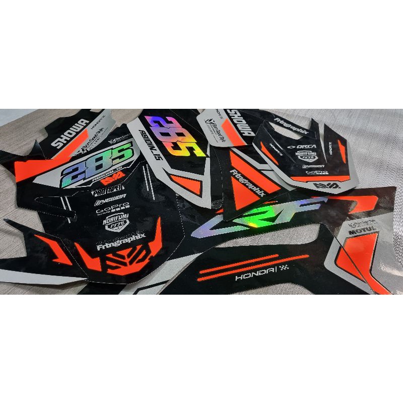 DECAL PREMIUM KOMBINASI STABILO DAN HOLOGRAM - KLX, DTRACKER, CRF, WR, KTM
