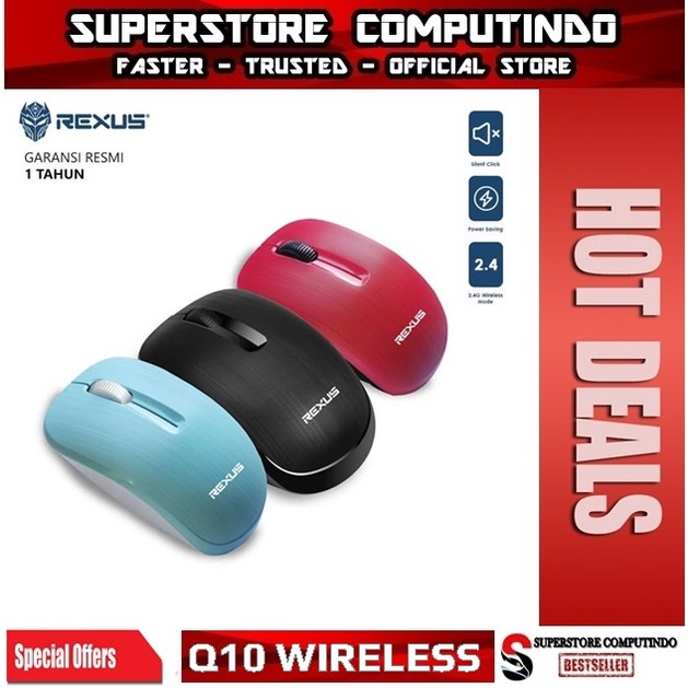 Mouse Wireless Rexus Q10 3D Office Silent Click