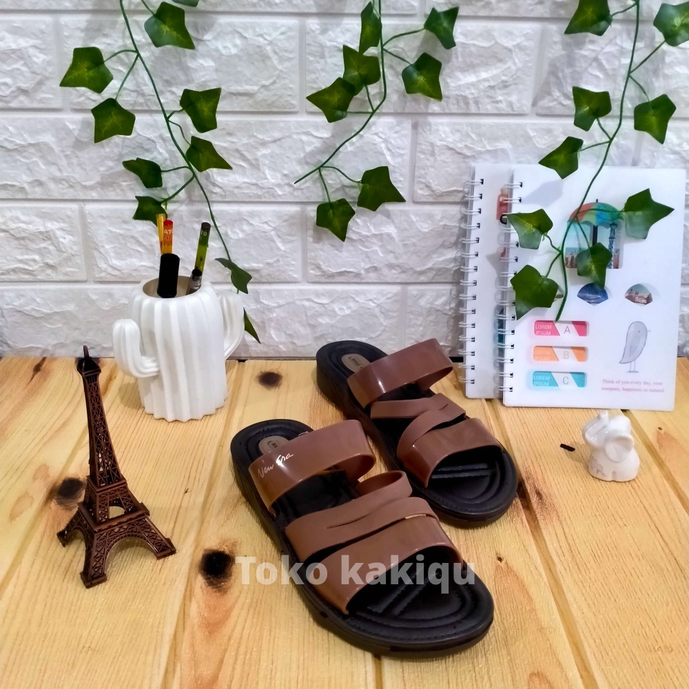 Sandal Wanita dewasa Slip On kokop  NEW ERA SILANG  37/41
