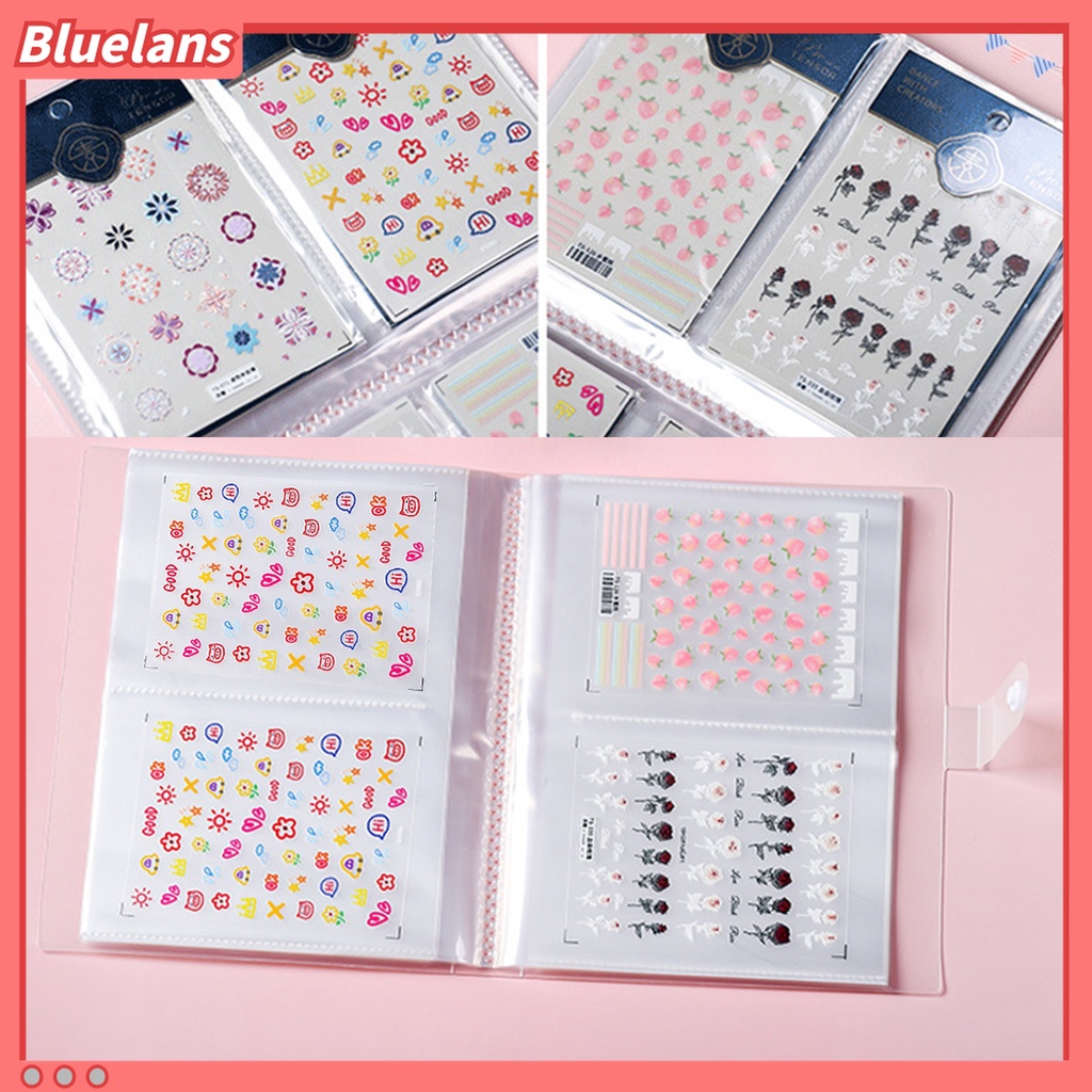 (In Stock) Kacamata Hitam Lensa Warna Warni ♡Buku Album Penyimpanan Stiker Kuku 144 Slot Transparan Untuk Salon