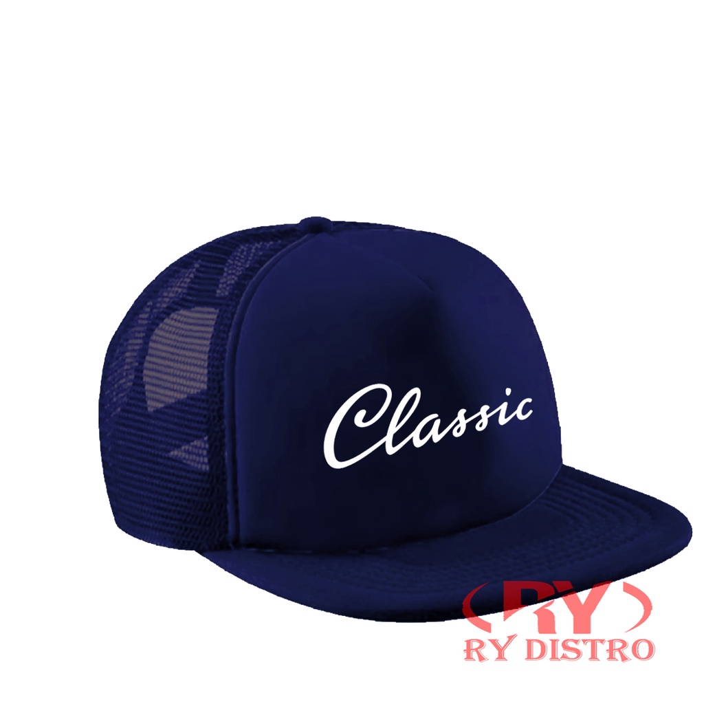 COD ..  Topi Pria Jaring Datar Classic Putih Pria Wanita / Topi Jaring / RY Distro / Topi Baseball /