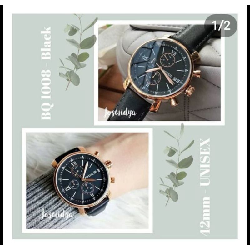 Jam tangan BQ1008 Black leather strap new with tag