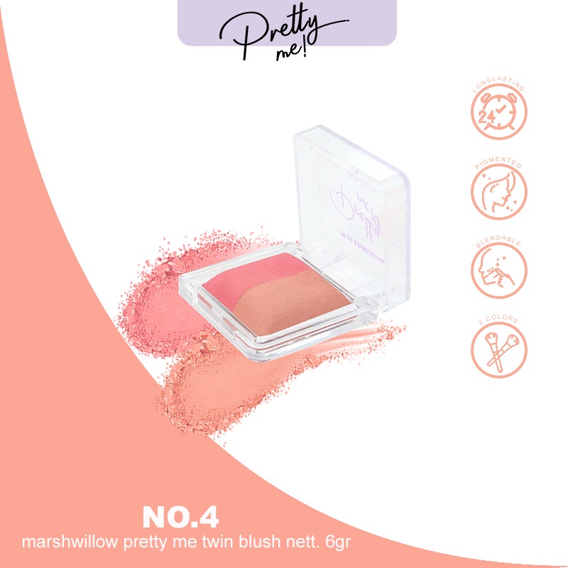 MARSHWILLOW EYESHADOW PRETTY ME SERIES ( EYESHADOW PALLETE / BLUSH ON TWIN )