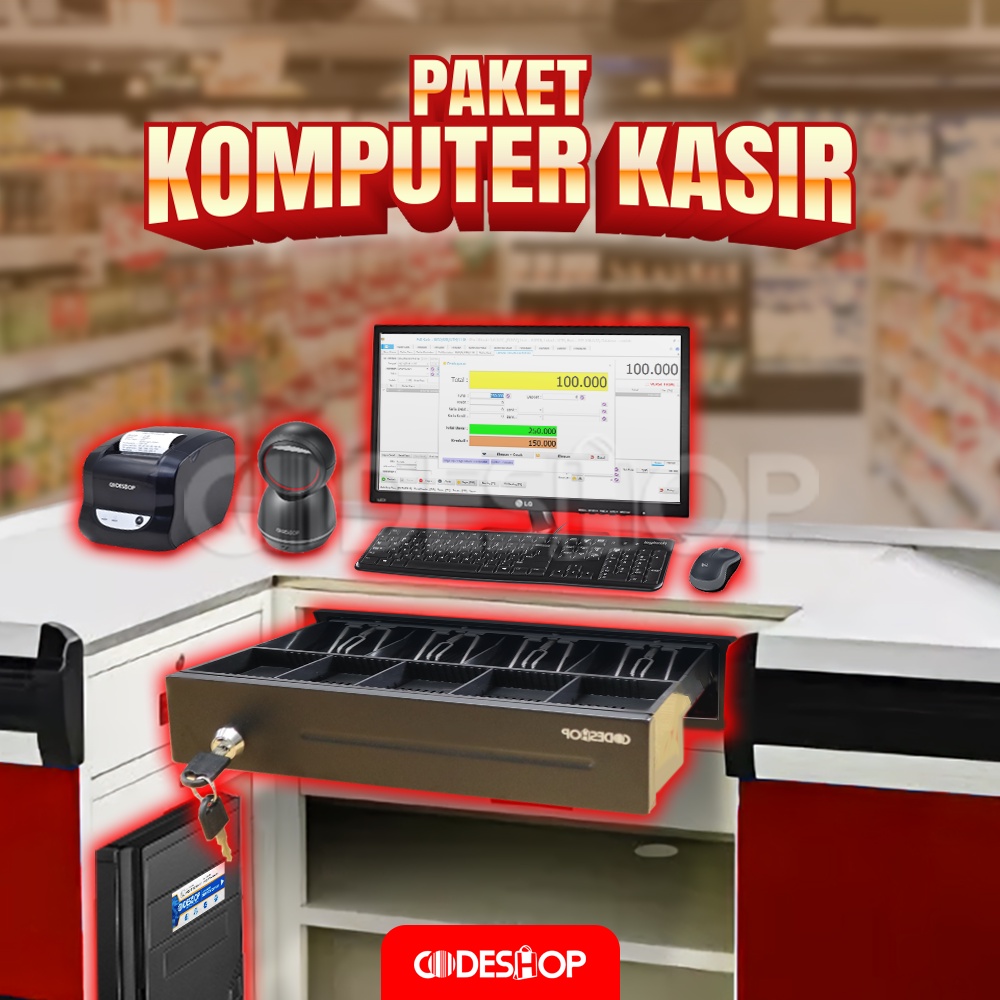 Komputer Kasir Full Paket iPOS 5 PRO + CD680 + CBT58II + CK335