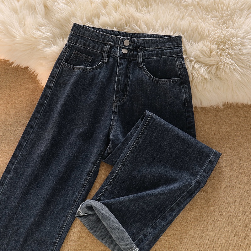 Jeans Korea Highwaist Loose Celana Jeans Wanita Kekinian