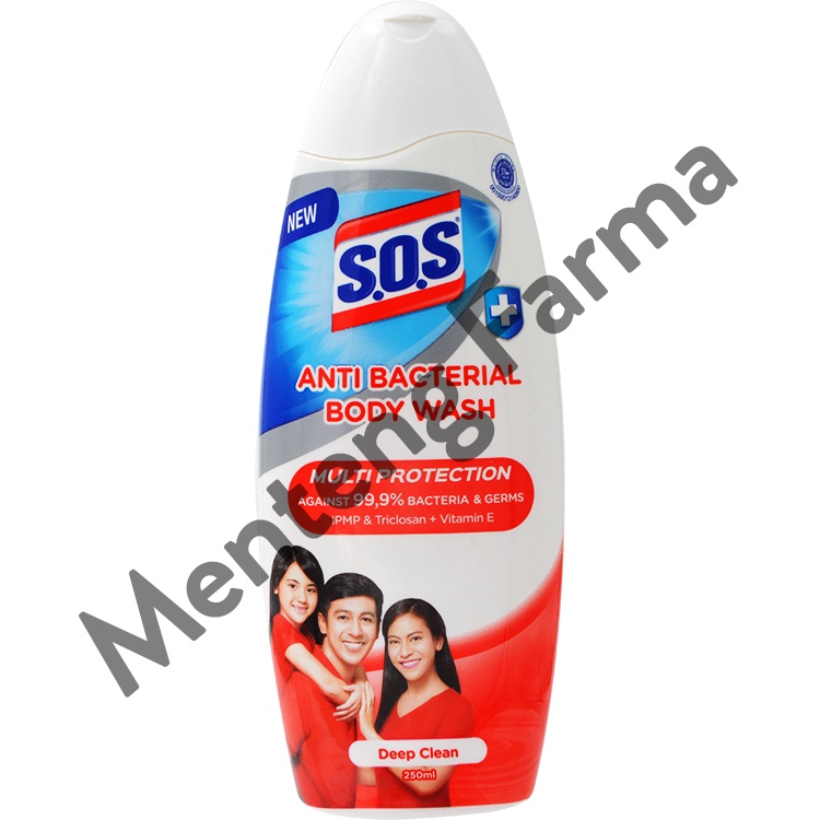 SOS Anti Bacterial Body Wash Deep Clean 250 mL - Sabun Mandi Cair Antibakteri