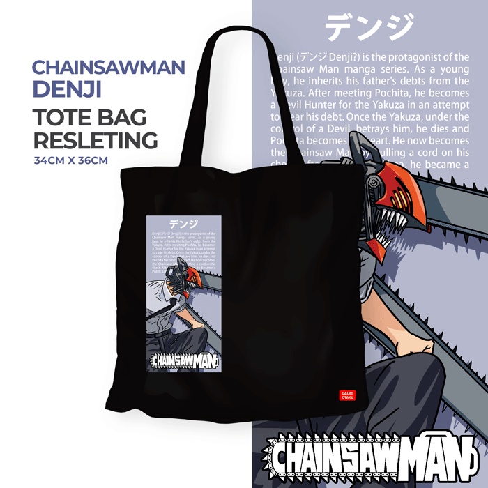 TERBARU TOTEBAG CHAINSAWMAN DENJI / POCHITA / TOTEBAG KANVAS ANIME CHAINSAW MAN