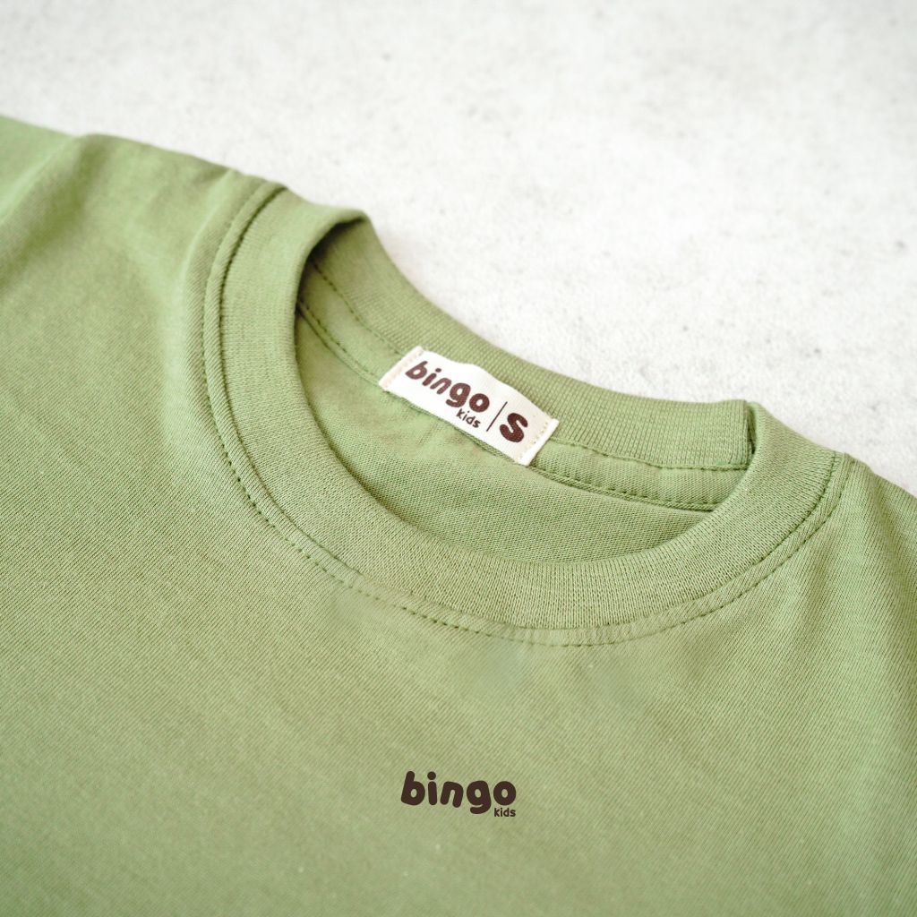 BINGOKIDS | BASIC T-SHIRT / Kaos Polos Anak Balita / Kaos Oblong T Shirt 1-5 Tahun     Anak Laki Perempuan Unisex Katun Premium Earth Tone Green Coklat Cinnamon Beige Cream Krem