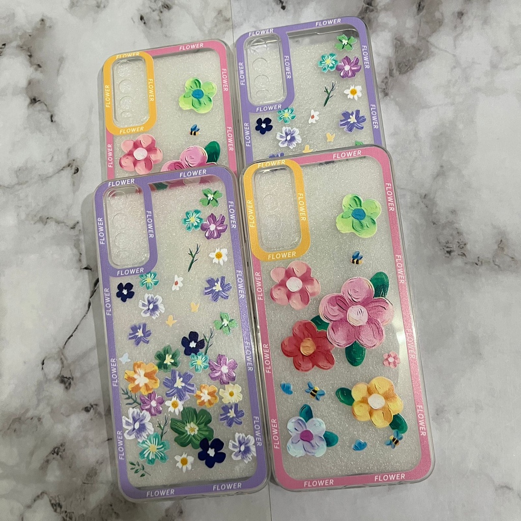 Softcase Lens Bunga For Oppo A5S A12 A3S A5 2020 A15 A16 A53 A54 A55 A74 A95 A16E A16K A76 A96 A1K Realme C31 C35 C11