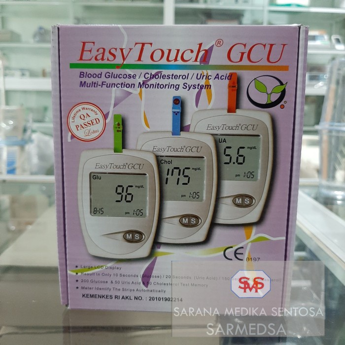 Jual ALAT CEK GULA DARAH ASAM URAT KOLESTROL EASY TOUCH GCU 3IN1 ...