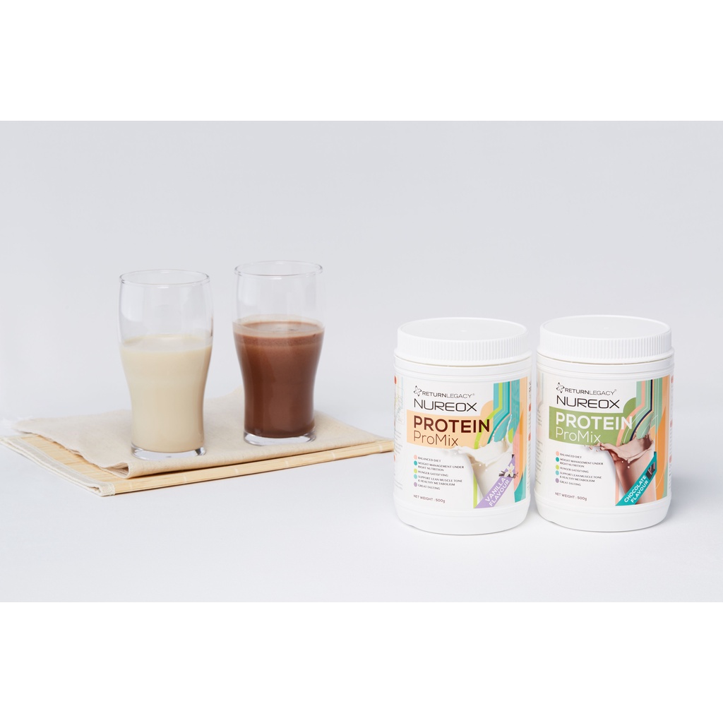 

NUREOX Protein ProMix Vanilla & Chocolate Flavor Return Legacy Import Malaysia Minuman Protein Tinggi