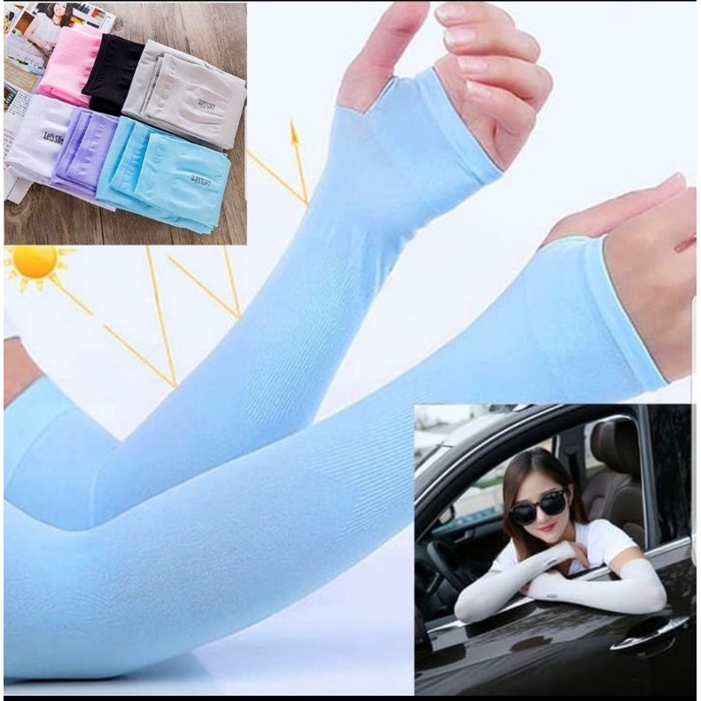 sarung lengan panjang isi 2pcs arm sleeve finger less handsock panjang manset