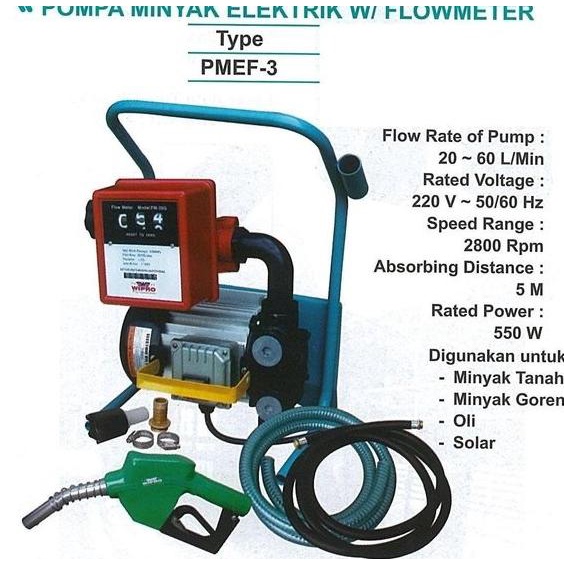 Pompa Minyak Elektrik With Flowmeter Pmef -3