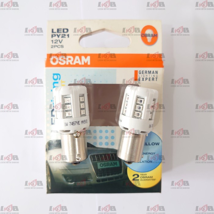 Osram S25 T20 Lampu Sen/Rem Led Riving 18 Mata Sein Mobil Sepasang 12V