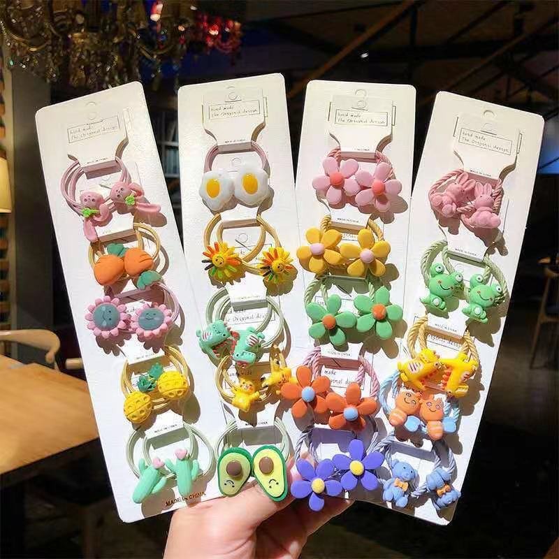 ikat rambut anak karakter lucu pakai hias rambut 10pcs/set