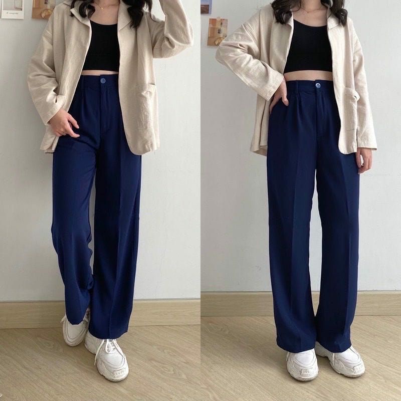 Loose Pantas Trousers Wanita - Celana Anti Kusut - Celana Kulot Wanita