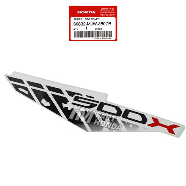 ORI  86832-MJW-880ZB Stiker Stripe A L Side Cover CB 500 X 2016 Merah Putih ORIGINAL