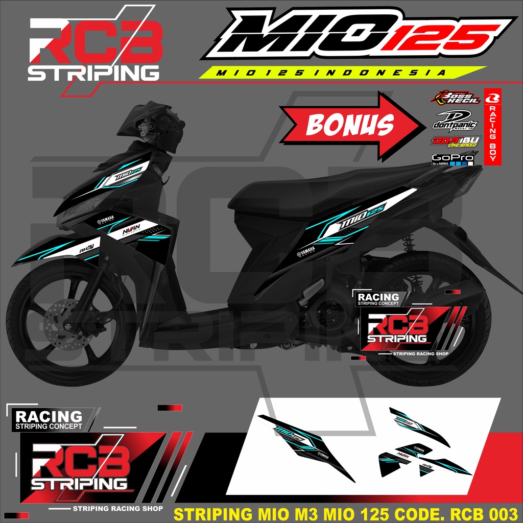 Stiker Mio M3 Striping Mio M3 / Mio Z / Mio 125 - Sticker Variasi Mio M3 / Mio Z / Mio 125 rcb 003