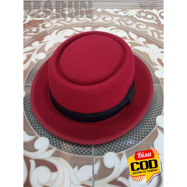 fedora pie hat topi bulat pork pie topi glen fredly harga grosir (BISA COD)