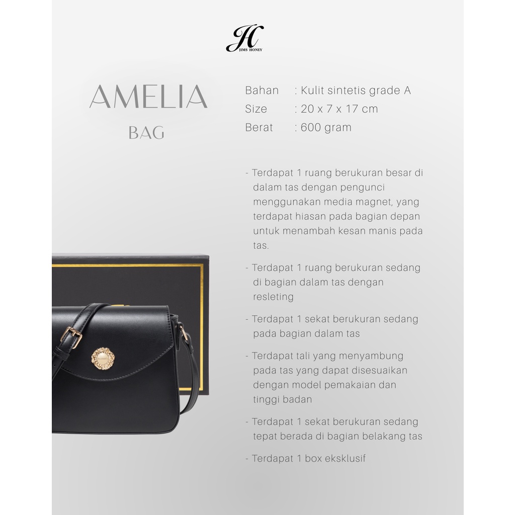 JIMS HONEY JH TAS SELEMPANG WANITA AMELIA BAG (FREE EXCLUSIVE BOX)