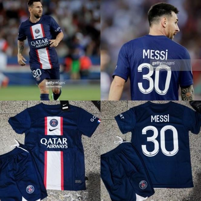 JERSEY BOLA PSG HOME KIDS ANAK + NAMESET MESSI NEYMAR GRADE ORI DESRF6846ED