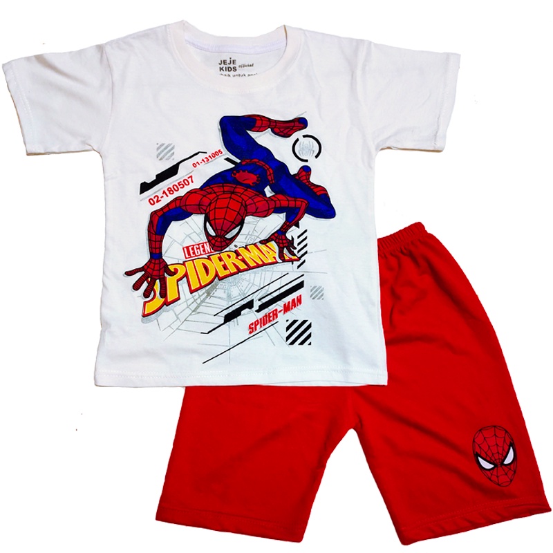 BAJU KAOS ANAK SUPERHERO SPIDEY PUTIH