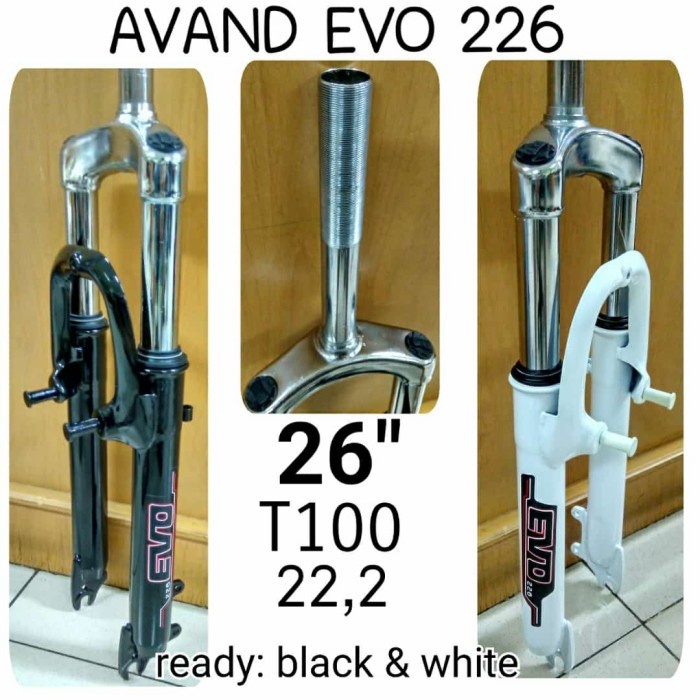 Frame Fork Suspensi Mtb Avand Evo Standar 22.2 Black