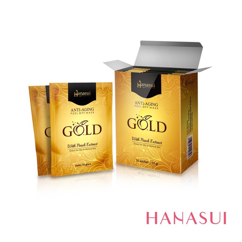 Hanasui anti aging peel off mask gold sachet