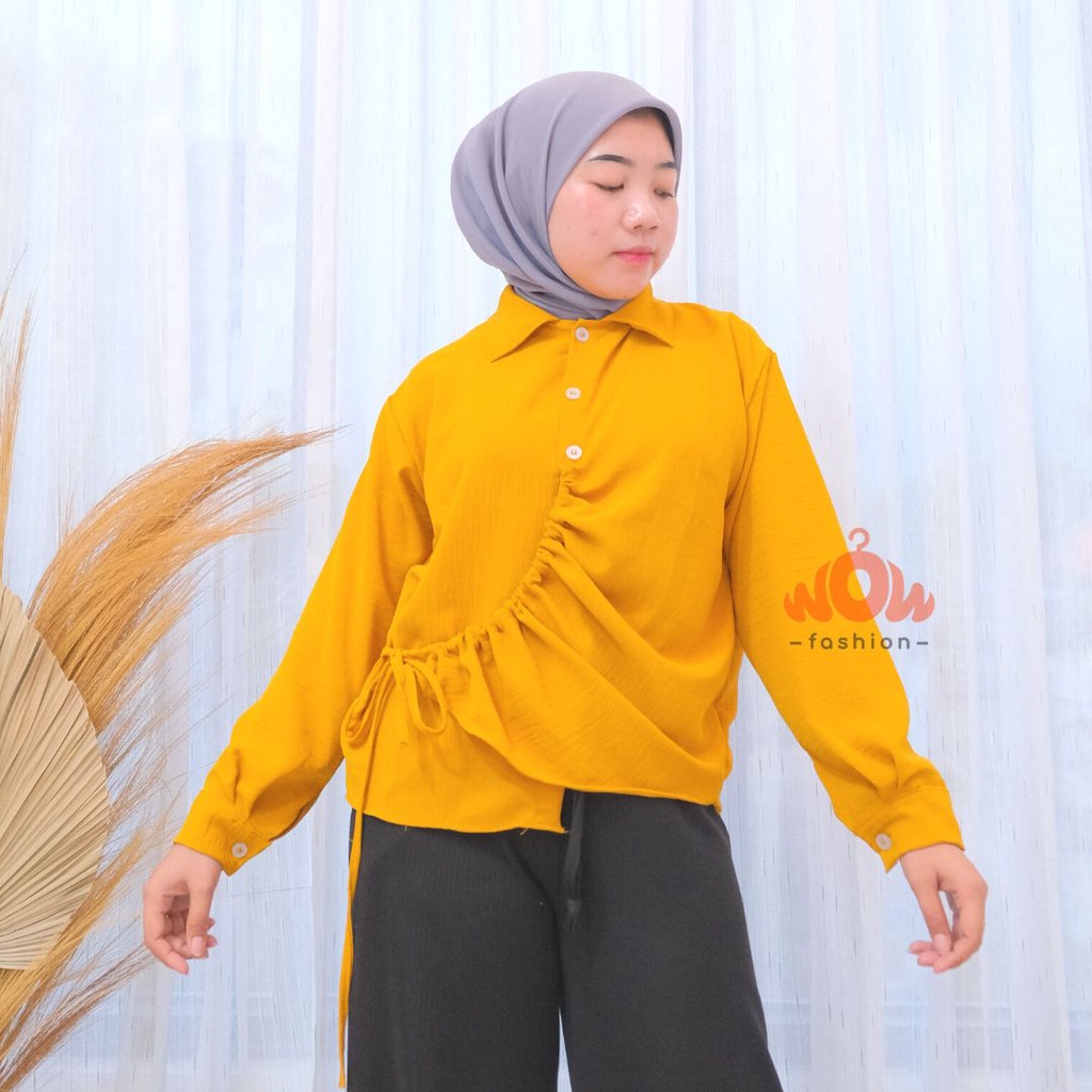 ANOLA BLOUSE SERUT CRINKLE AIRFLOW/ KEMEJA SERUT / BLOUSE KEKINIAN / OOT SIMPLE