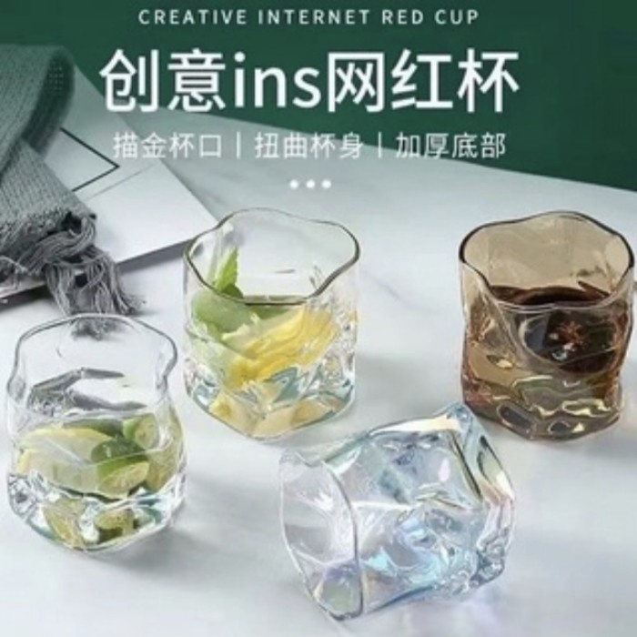 Gelas Kaca Premium Cangkir Minum Whisky Wine Estetik Glass Premium