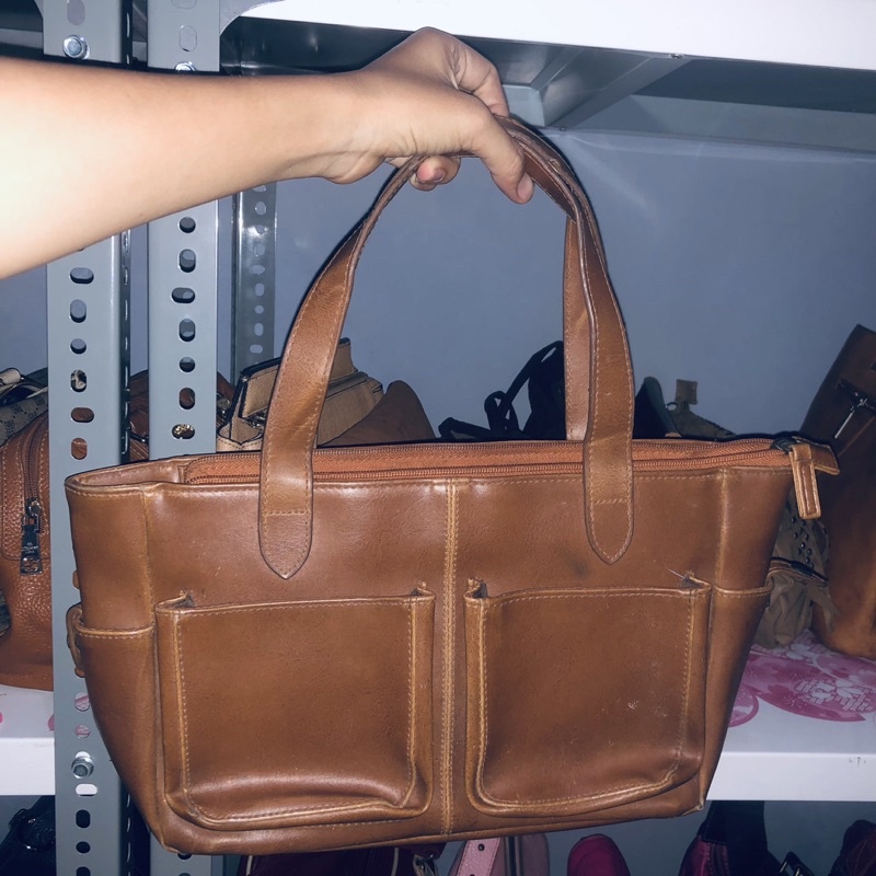 tas wanita kulit asli tebal preloved vintage